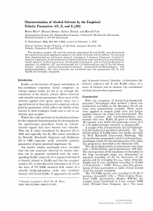 Characterization of Alcohol Solvents by the Empirical Polarity