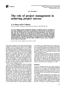 The role of project management in achieving project success