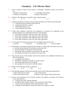 Chemistry – Ch 5 Review Sheet