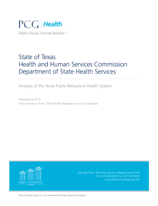 Analysis of the Texas Public Behavioral Health System