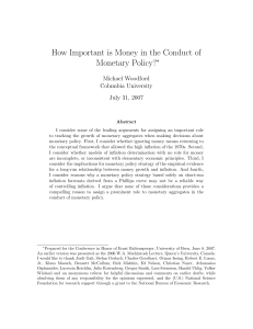 How Important is Money in the Conduct of Monetary Policy?∗