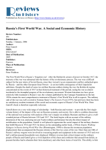 Russia™s First World War. A Social and Economic History