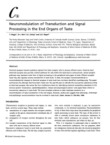 Neuromodulation of Transduction and Signal