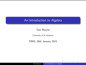 An Introduction to Algebra - CIRCA