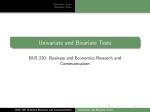 Univariate and Bivariate Tests