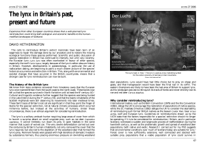 The lynx in Britain`s past, present and future