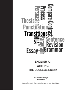 english a: writing the college essay