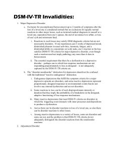 DSM-IV-TR Invalidities - Professionaltrainingresourcesinc.com