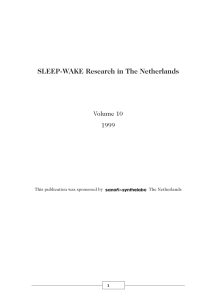 SLEEP-WAKE Research in The Netherlands