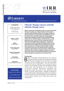 Climate change science and the climate change scare Contents