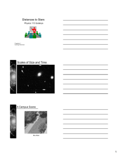 Distances to Stars Scales of Size and Time