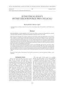 is the fiscal policy of the czech republic pro-cyclical?