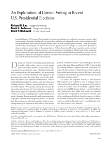 An Exploration of Correct Voting in Recent U.S. Presidential Elections