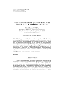 Fuzzy economic order quantity model with ranking fuzzy number