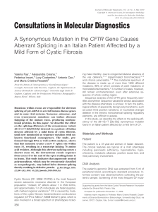 A Synonymous Mutation in the CFTR Gene Causes Aberrant