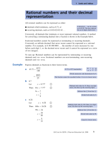 Rational numbers and their decimal representation