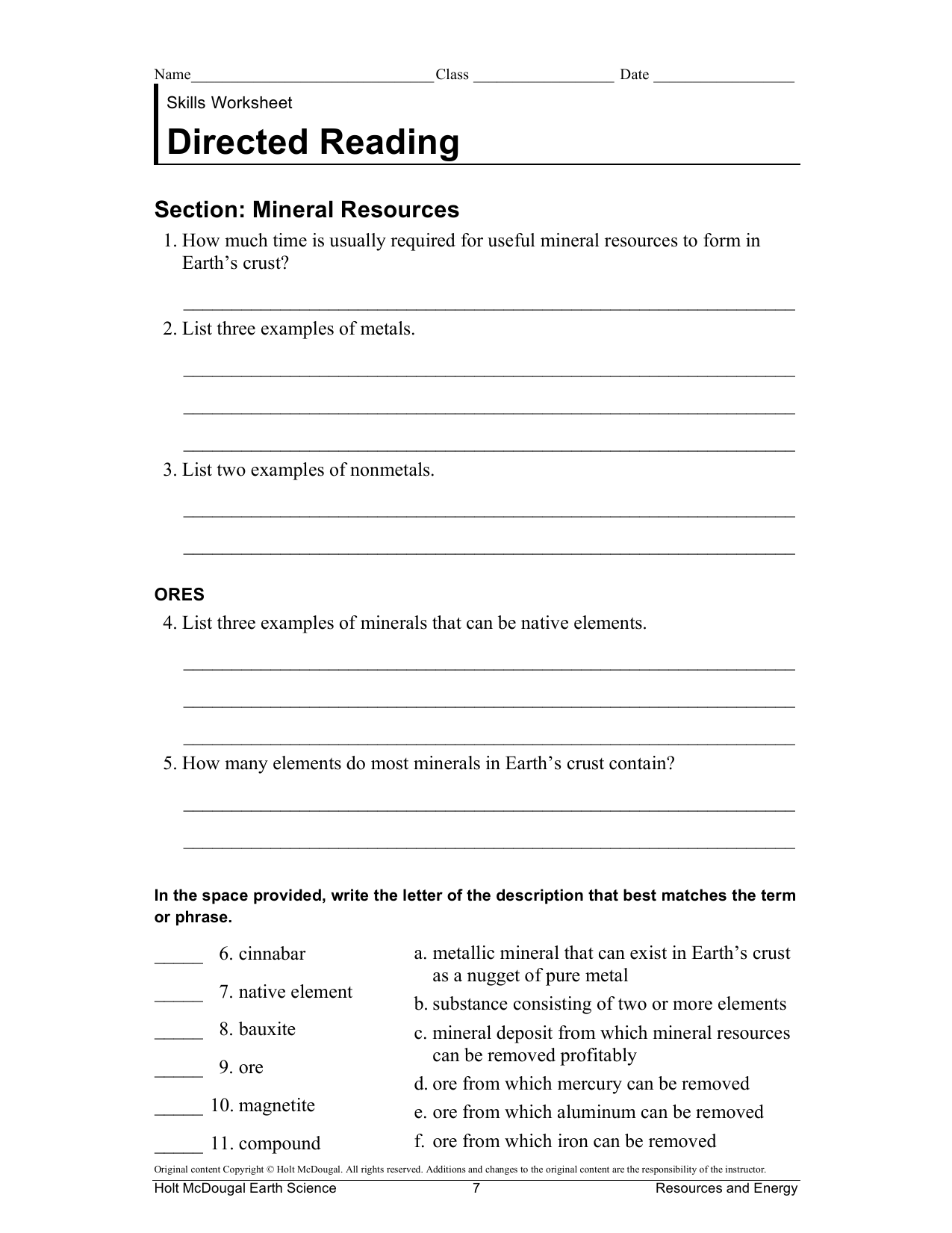 Skills worksheet directed reading section the structure of dna answers