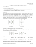 Investigation of Nickel and Copper Coordination Complexes