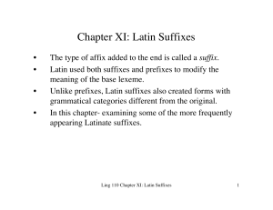 Chapter XI: Latin Suffixes