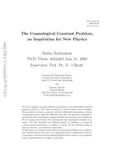 The Cosmological Constant Problem, an Inspiration for New Physics