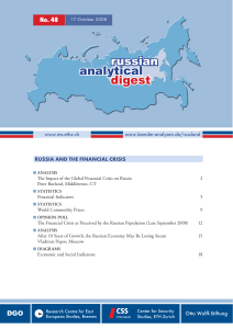 Russian Analytical Digest No 48: Russia and the Financial Crisis