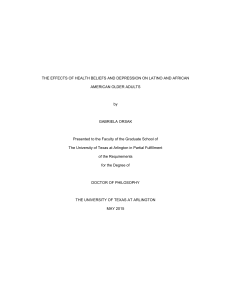 THE EFFECTS OF HEALTH BELIEFS AND DEPRESSION ON