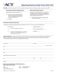 Reporting Services Order Form