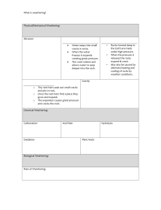 Pay close attention to the weathering powerpoint and fill out these