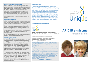 ARID1B syndrome - Rarechromo.org