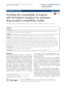 Unveiling the compatibility of eugenol with formulation excipients by