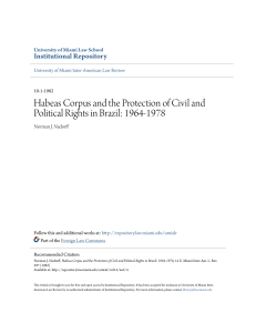 Habeas Corpus and the Protection of Civil and Political Rights in