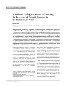 Is Antibiotic Cycling the Answer to Preventing the Emergence of
