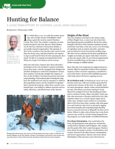 Hunting for Balance - Cary Institute of Ecosystem Studies