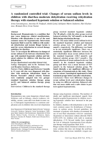 A randomized controlled trial: Changes of serum sodium levels in