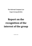 Report on the recognition of the interest of the group