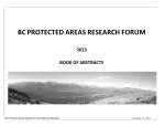 bc protected areas research forum