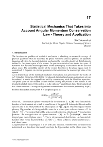 Statistical Mechanics That Takes into Account Angular