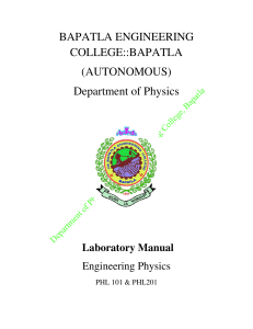 B-Tech Lab Manual - Bapatla Engineering College
