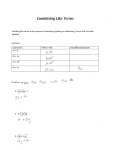 Combining Like Terms and Distributive Property