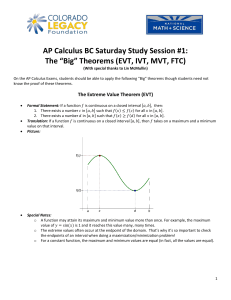 AP Calculus BC Saturday Study Session #1: The “Big” Theorems