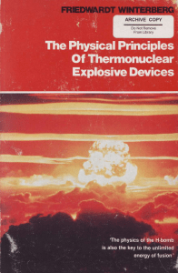 The Physical Principles Of Thermonuclear Explosive Devices