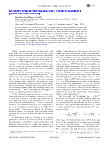 Efficiency limits of rectenna solar cells: Theory of broadband photon