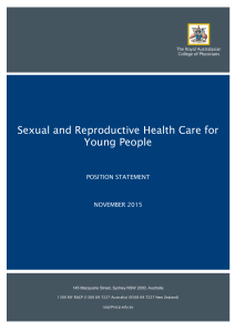 Sexual and Reproductive Health Care for Young People