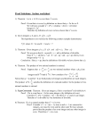 Proof Solutions: Inclass worksheet