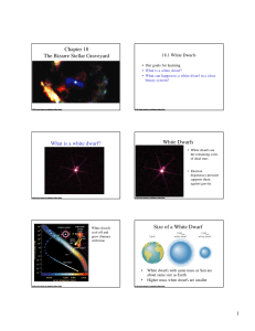 Chapter 18 The Bizarre Stellar Graveyard What is a white dwarf