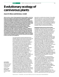Evolutionary ecology of carnivorous plants