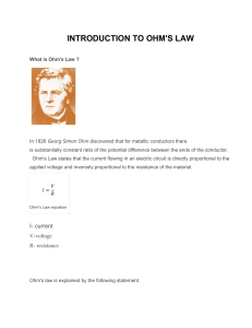 INTRODUCTION TO OHM`S LAW