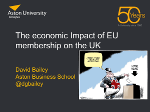 The economic Impact of EU membership on the UK