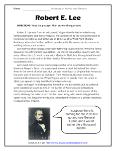 Robert E. Lee - English Worksheets Land