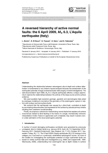 A reversed hierarchy of active normal faults: the 6 April 2009, Mw 6.3